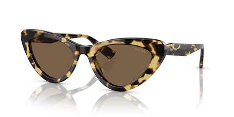 miu miu mu01vs|Miu Miu MU 01VS 55 Brown & Light Havana Sunglasses.